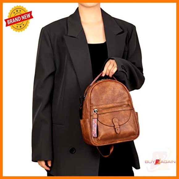 Mini Leather Backpack Purse, Waterproof, Multiple Pockets, Shoulder Bag main image 5